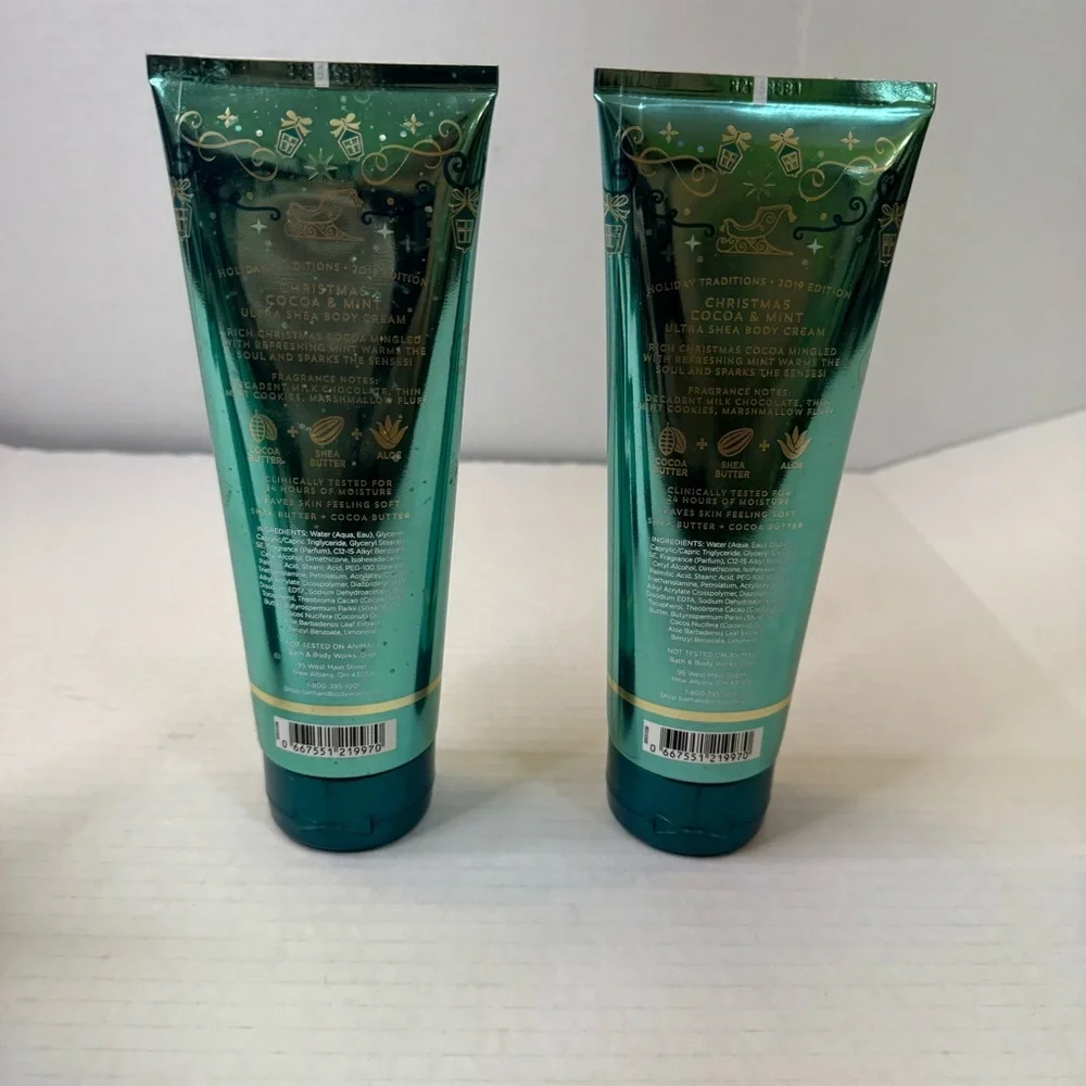 BATH & BODY WORKS Christmas Cocoa & Mint 24 HOUR MOISTURE BODY CREAM 8OZ
